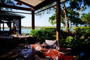 Wood Fire Grill tables and view